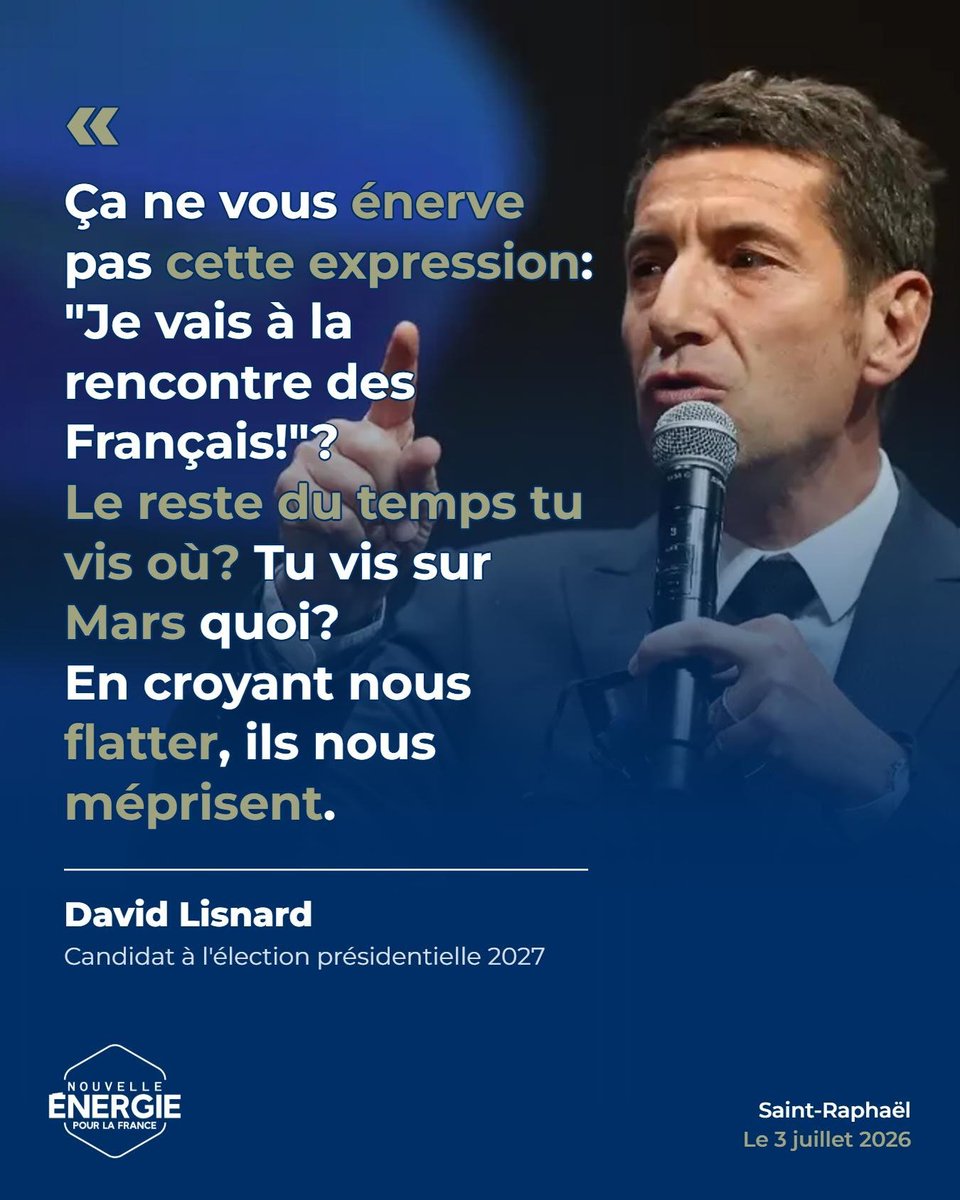 Nouv_Energie49's tweet photo. « Ça vous énerve pas cette expression ? "Je vais à la rencontre des français". Le reste du temps, tu vis où ? Tu vis sur Mars quoi? En croyant nous flatter, ils nous méprisent. »
@davidlisnard @Nouv_Energie 

Rejoignez-nous:
https://t.co/r5uc8q26GL https://t.co/UMgD2MveJE
