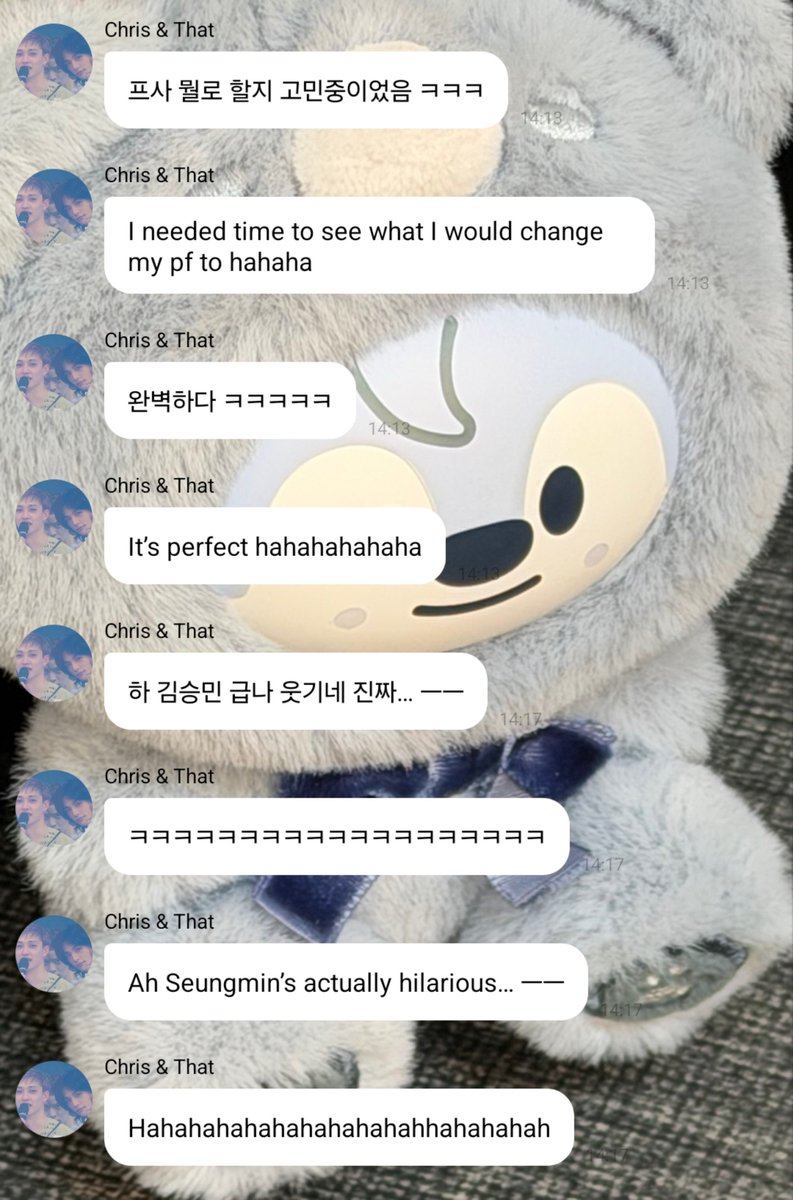 realskzoo's tweet photo. CHN en 🫧
[260806]

🐺: Necesitaba tiempo para ver a qué cambiaría mi foto de perfil ㅋㅋㅋ
🐺: Es perfecta ㅋㅋㅋㅋㅋ
🐺: Ah, Seungmin es realmente graciosísimo... ㅡㅡ
🐺: ㅋㅋㅋㅋㅋㅋㅋㅋㅋㅋㅋㅋㅋㅋㅋㅋ https://t.co/x5bEhQYtga