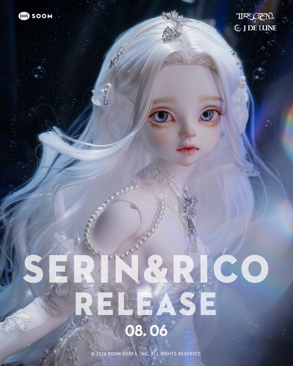 soomkorea's tweet photo. Serin &amp; Rico – Moonwake Prima 
Little Gem 43

✅Order Period : 2026.08.06 ~ 08.19, 11am KST
More details on our website.

#soom #thegem #thegem43 #bjd https://t.co/TaJ4UmBpV1
