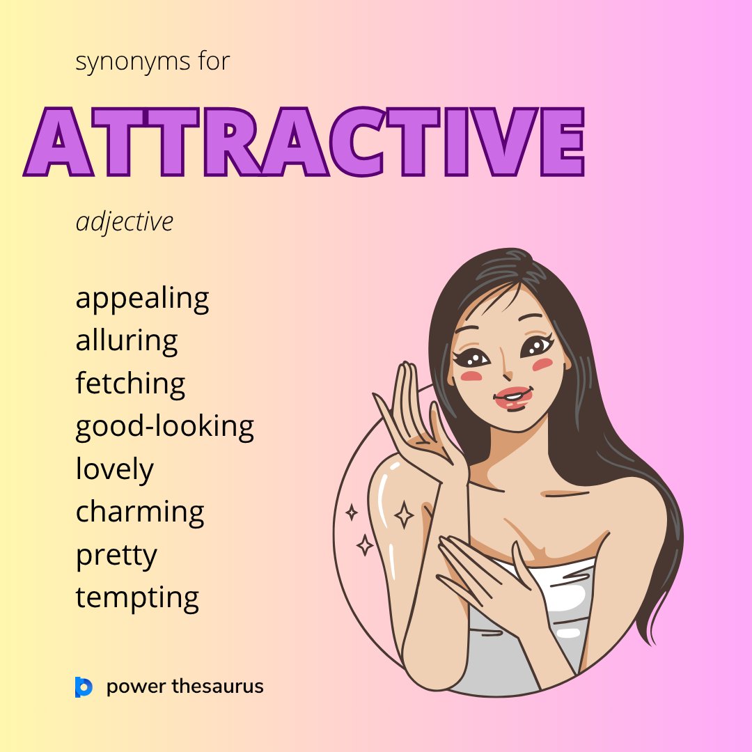 PowerThesaurus's tweet photo. https://t.co/iUpr4YhhBy
If people say someone or something is "attractive", they mean that they look good or are appealing.
E.g. "She is an attractive woman with a friendly smile."
#synonym #thesaurus #learnenglish #ielts https://t.co/VOIpVA6J0h