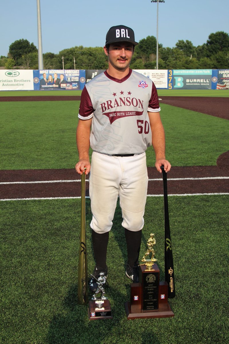 JacksonRedd2027's tweet photo. Highlights from the Babe Ruth World Series!
15/26, 4 2Bs, 2 3Bs, 1 HR (ITP) 3 BB. I was MVP of the tournament along with Batting Champ! 
@Harding_Base @PBR_Moulder @WillardTigersBB Thank you @sflawdog for putting together a great group of guys! https://t.co/eZDzXfciF8
