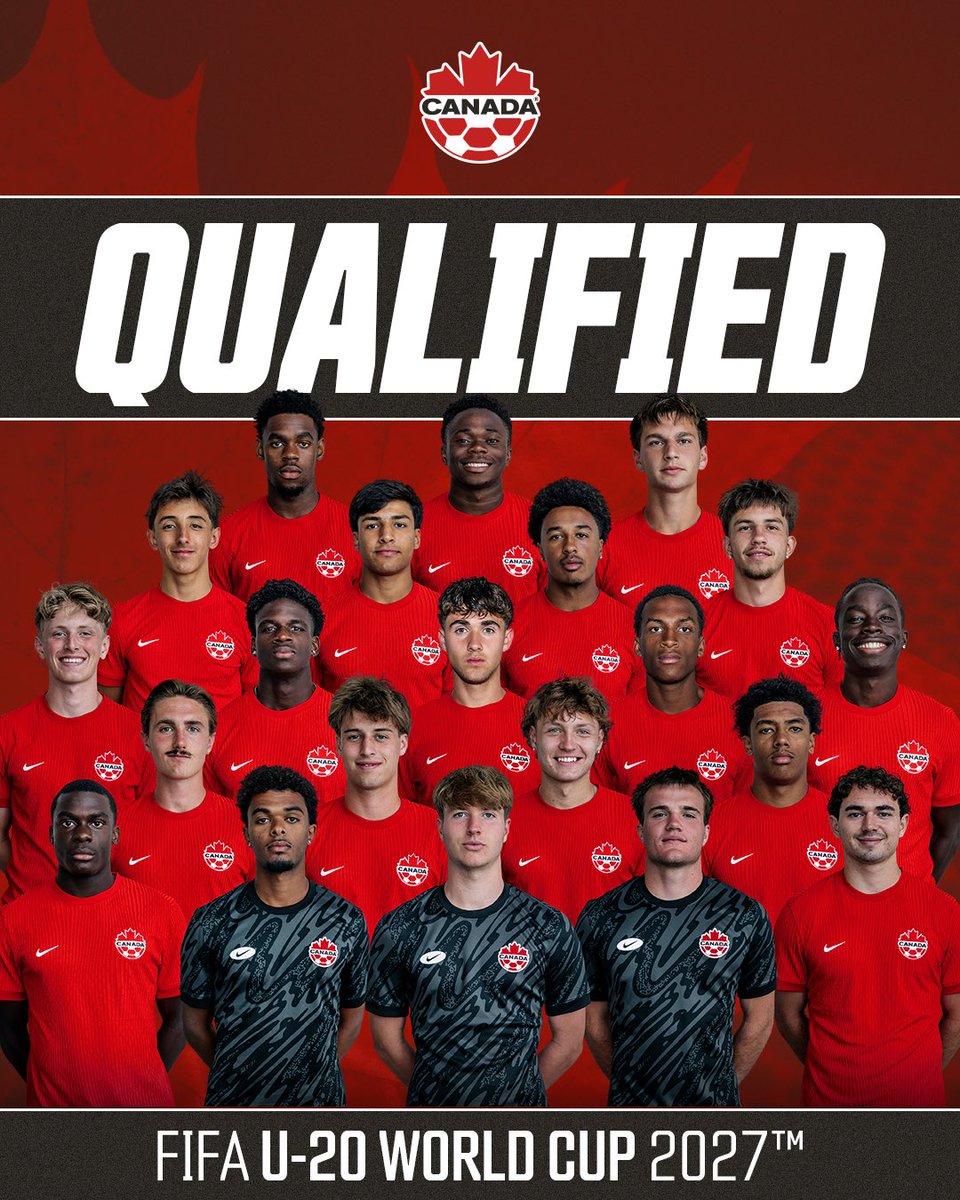 CANMNT_Official's tweet photo. THE LONG WAIT IS OVER❗️

FOR THE FIRST TIME SINCE 2007, WE ARE FIFA U-20 WORLD CUP BOUND!!! ✈️

#CANM20 https://t.co/xdhXu6ggZR