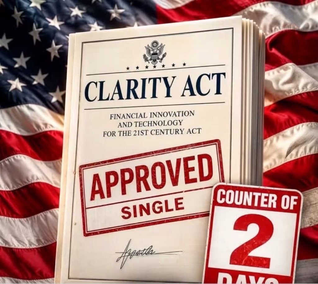 ryanscryptcod's tweet photo. 🚨REMINDER

The US Senate has 2 days to pass the CLARITY Act before the summer recess begins. 🇺🇸

THE CLOCK IS TICKING FOR CRYPTO AND $XRP  CLARITY!! https://t.co/eGi3CbSstC