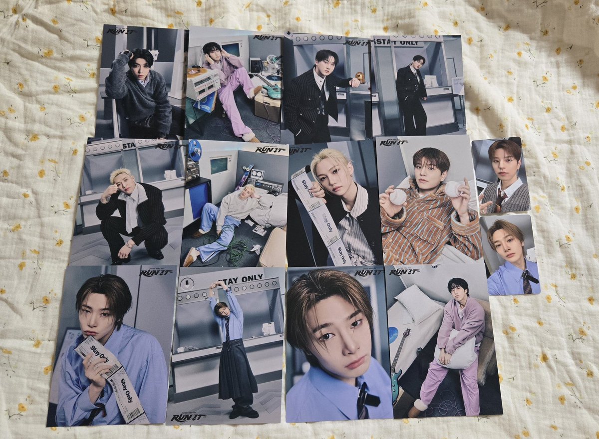 haiknowyu's tweet photo. some of stray kids trading cards from run it japan merch!! https://t.co/j1nwO2PMhA