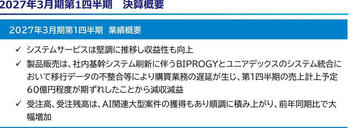 InfoRetirer's tweet photo. ビプロジーだいぶ下がって年初来安値か。
決算説明資料に期ずれって書いてあるけど、全く信じられてないな。
決算短信に書いてないし、ホームページのニュース一覧に決算説明資料のリンクもないので若干不親切ではあるが。 https://t.co/QSmQlqahLT