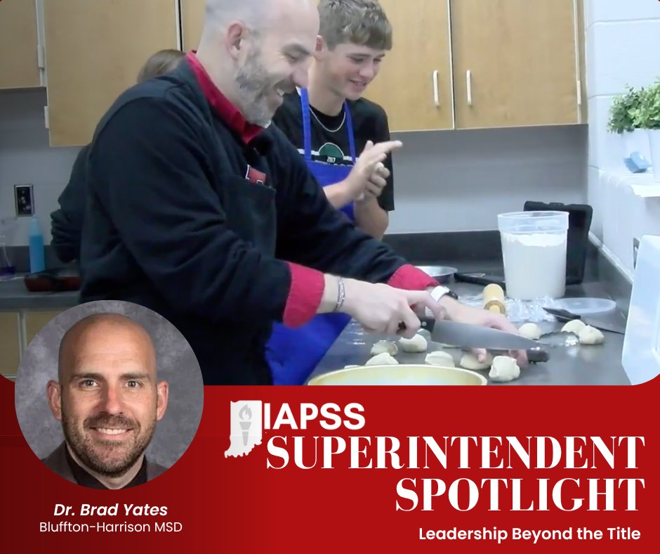 IAPSS_ORG's tweet photo. Dr. Brad Yates, Superintendent of Bluffton-Harrison MSD, believes leadership is most effective when it is visible, accessible, and engaged.

Through initiatives like the BHMSD Roar Report video podcast and monthly remote office hours held in school hallways, Dr. Yates intentionally creates opportunities to connect with students, staff, and families in meaningful ways. By being present where learning happens, he gains valuable insight into the daily experiences of the school community while reinforcing a culture of openness and collaboration.

For Dr. Yates, leadership is about more than overseeing a district; it's about showing up, listening, and building relationships that strengthen the entire school community. That's Leadership Beyond the Title. #LeadIAPSS