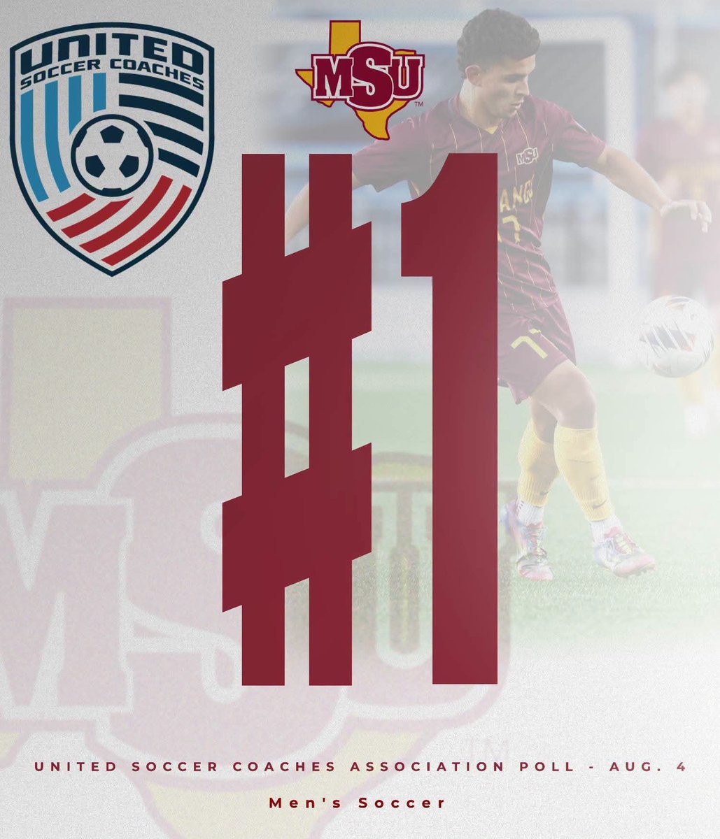 DFialkov11's tweet photo. ⚽️PRESEASON POLL | The United Soccer Coaches Preseason Poll was released on Tuesday and defending national champion Midwestern State begins the season as the No. 1 team in the nation. #StangGang https://t.co/YZgG9l42GR