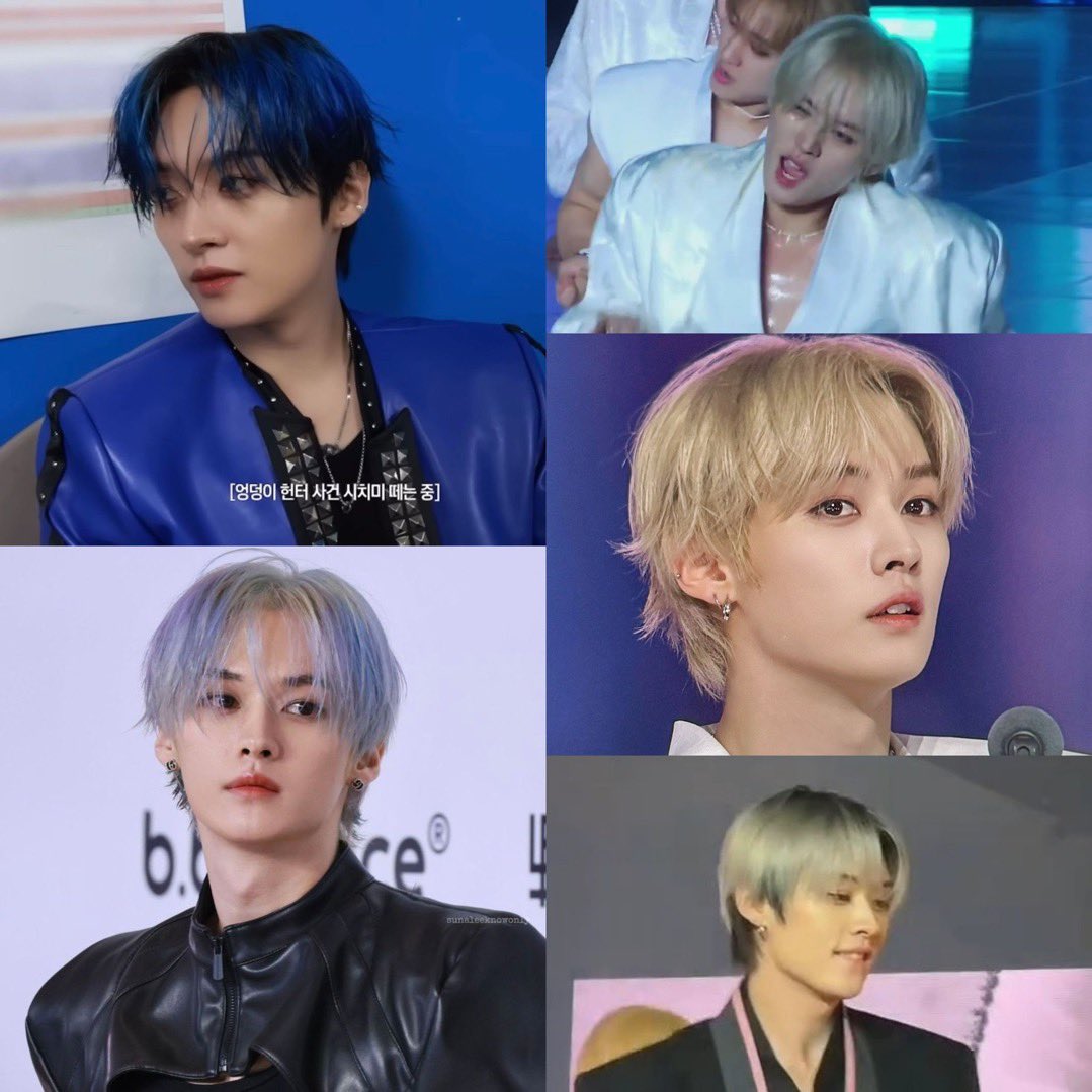 userlinoring's tweet photo. last year in august leeknow came back with blue hair and then changed his hair 5 times in 4 months….generational run https://t.co/hgaitsbK1c
