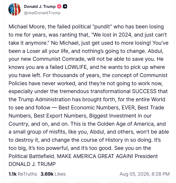 truestormyjoe's tweet photo. POTUS dropping bombs on Mr. Fahrenheit 9/11 https://t.co/RziDKQqBi2