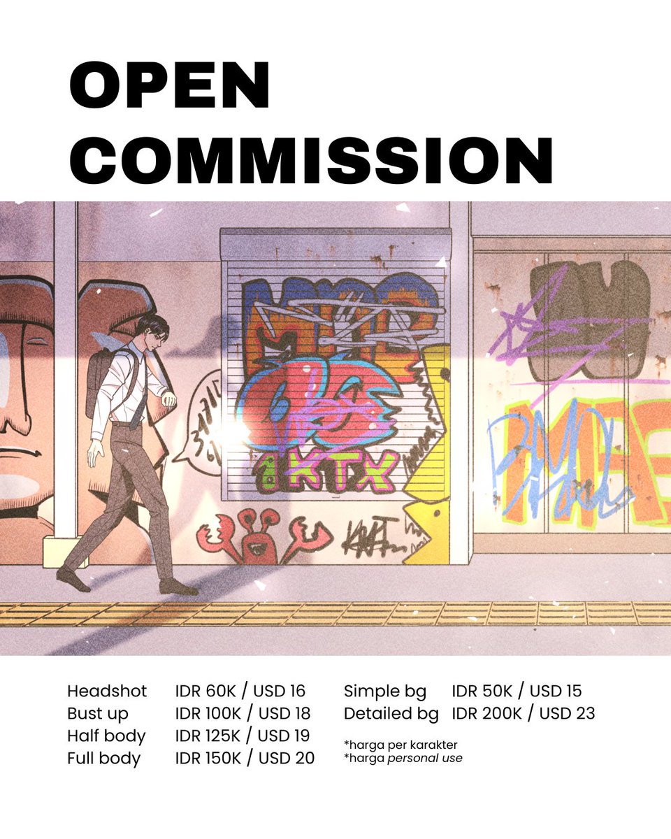 hharisu_'s tweet photo. [OPEN COMMISSION]

Hai, teman-teman! Aku open commission buat lokal sama inter. Kindly check my pricelist, yah!

(like / share appreciated) https://t.co/5ODxPurADY