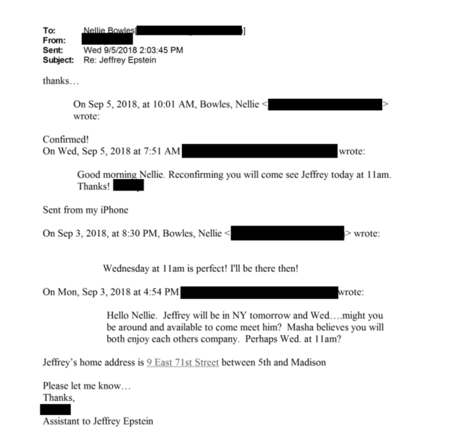 RoguePOTUSStaff's tweet photo. If Bari Weiss and her wife Nellie Bowles are pedophiles to whom Epstein trafficked underage girls, it becomes a lot easier to understand how Weiss became so Maga friendly. https://t.co/I6WwH11J2g