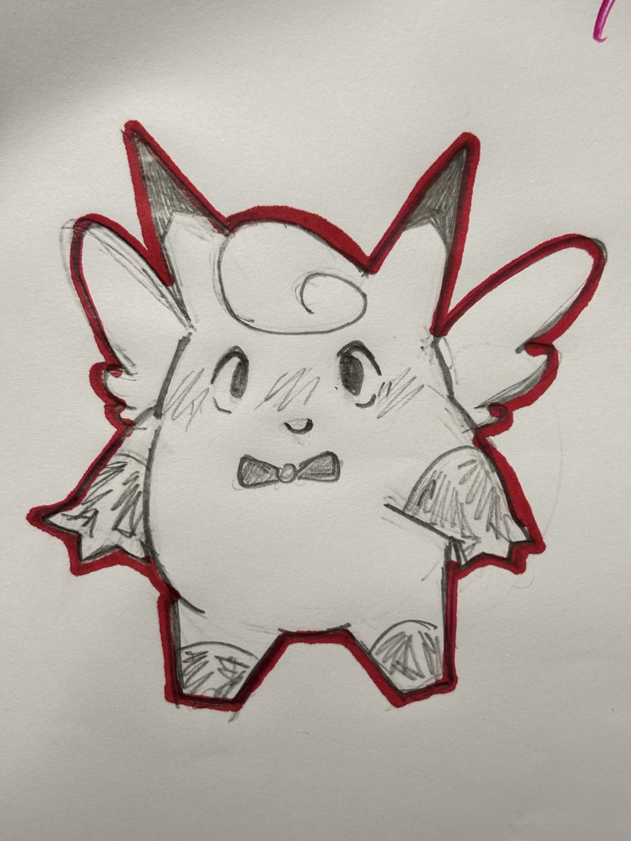 Keromomo_'s tweet photo. Clefable sketch https://t.co/pne5TYfgkt