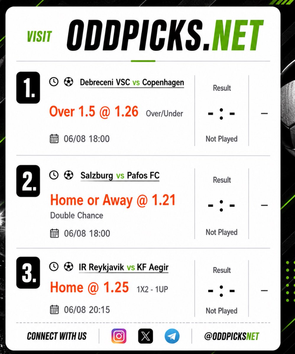 Oddpicks_net's tweet photo. Today’s 2odd 

Booking code: YCT77N

Convert your booking code for free 
http://
https://t.co/wJFYbm4bAO 

Join telegram: 
https://
https://t.co/UABfGQZTTT

 gamble responsibly 

#football #2odd #tips #oddpicks https://t.co/rQIMWsyIlS