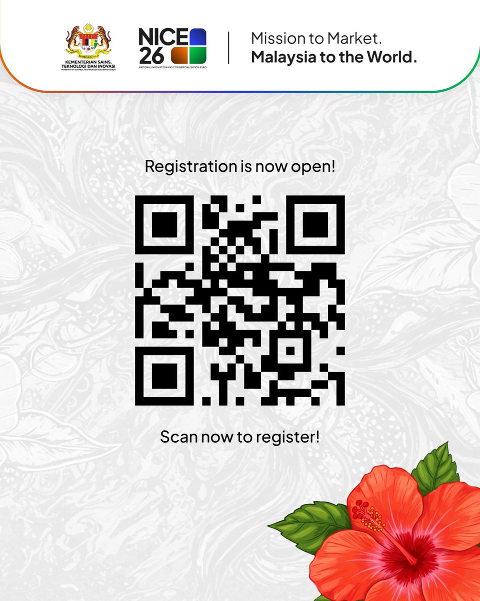 NICEinnovates's tweet photo. π΄ Happening Today: NICE 26 Pre-Launch
ποΈ 6 August 2026
β° 12.00pm
π Watch live:
https://t.co/roxdyOESaF
https://t.co/oLgoeW43YO
https://t.co/OgWg5BhN94
π https://t.co/tK7Ba7X8O6
#NICE26 #NICE26PreLaunch #MOSTI #MRANTI https://t.co/56OuBnnpoH