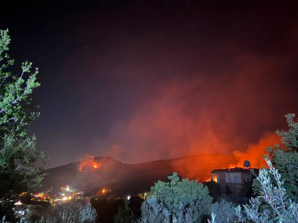 sonofeber's tweet photo. Israel has set multiple wildfires across Lebanon tonight. 

This is terrorism. https://t.co/30KzpqVhn3