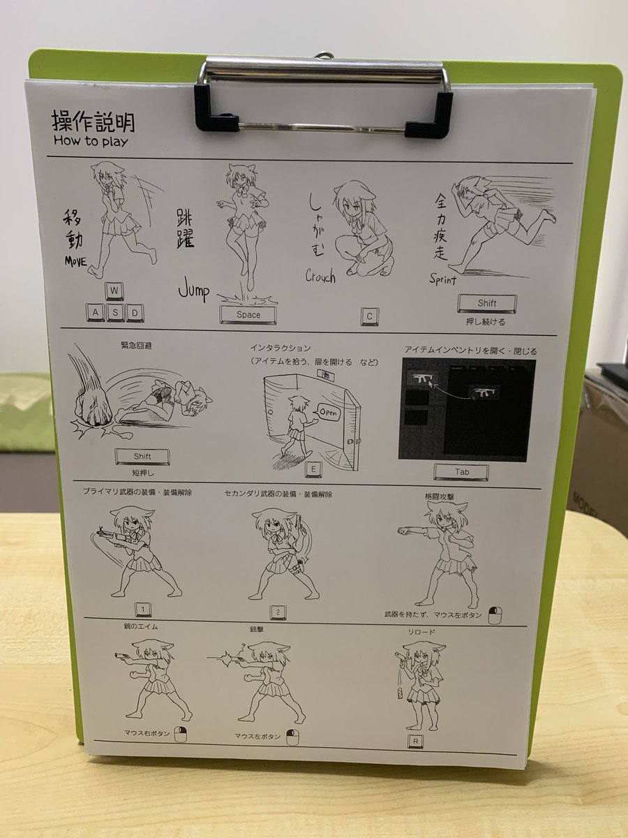 Rousokuc's tweet photo. 他にも出来るアクションあるけどA4に収まらなかった https://t.co/vwBTTytXAJ