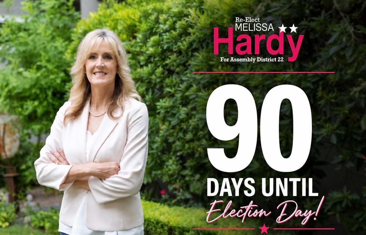 Hardy4NV's tweet photo. 90 days until Election Day! 🇺🇸
Every conversation, every volunteer, every donation, and every vote brings us one step closer. Thank you for your incredible support as we work toward a stronger, safer Nevada. Let’s finish this race together! #AD22 #NVLeg #ElectionDay #Hardy4Nevada https://t.co/j7xpxfNLqb