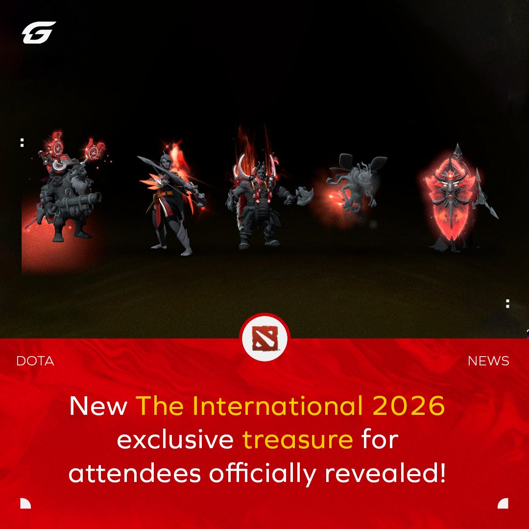 GosuGamers's tweet photo. A new edition of the Treasure of the Crimson Witness has been revealed! 😱
This time, Sniper, Windranger, Beastmaster, Puck, and Silencer are the chosen ones. Remember that these immortal pieces are exclsuive for #TI2026 atendees in China (or buying them later from the Steam market). 💸