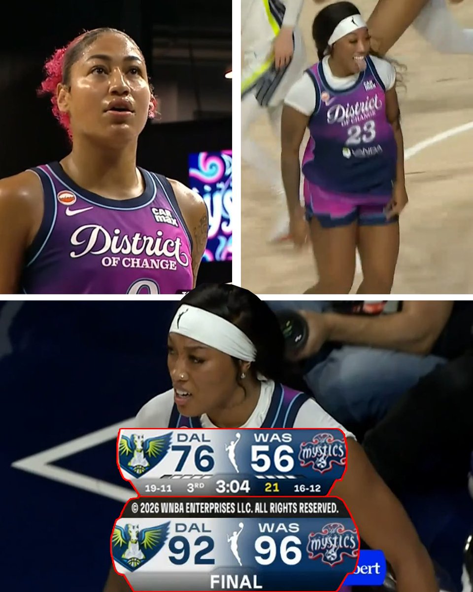 WomensHoops_USA's tweet photo. SHAKIRA AUSTIN TONIGHT:
27 PTS, 13 REB, 2 AST, 9/15 FG
COTIE MCMAHON TONIGHT:
18 PTS, 3 REB, 3 AST, 6/10 FG
WASHINGTON COMPLETES THE *20-PT* COMEBACK ๐คฏ https://t.co/Qoy8ZNeWmz