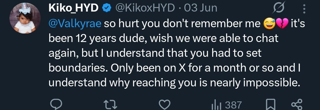 J59587831's tweet photo. @KikoxHYD @Valkyrae Your parasocial on a different spectrum. I typically hate when people use this phrase, but she's not gonna fuck you bro. https://t.co/rT8lJFNSlZ