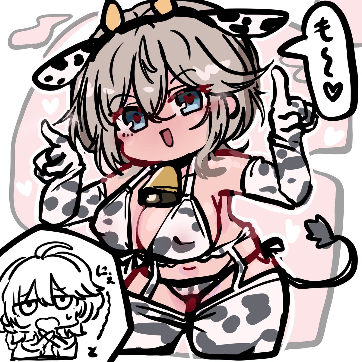 KAWAUTI919's tweet photo. 寝る前に道産子ロシアンハーフちゃんの牛柄ビキニ描いたよ https://t.co/YBCRJTSQRN