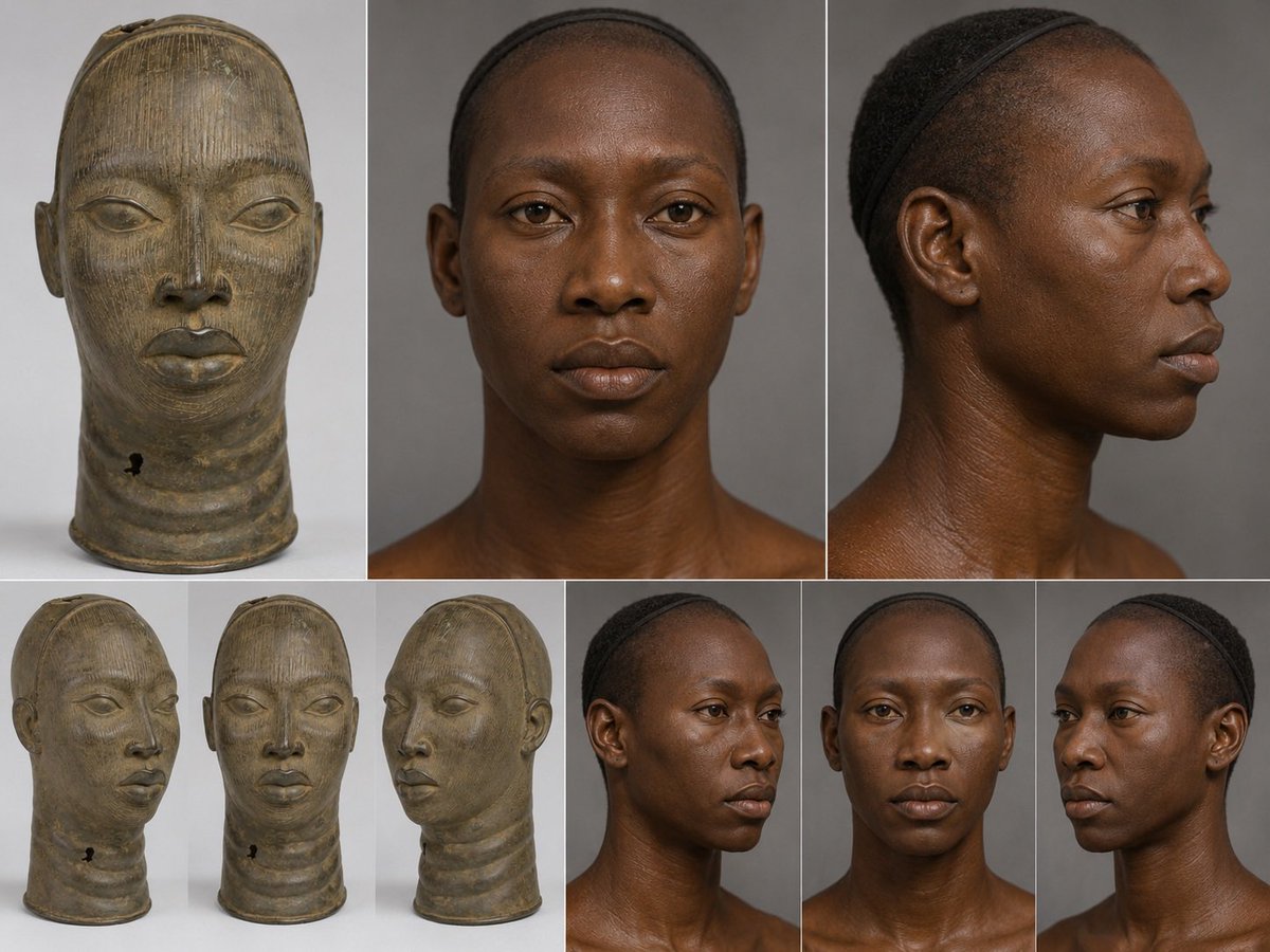 Godbodie12's tweet photo. Reconstruction of Yoruba ife statues narrow bridge noses are among west Africans not exclusive to horn africans head long #Yoruba #Ife #WestAfrica #Reconstruction https://t.co/8G4Ppg467Q