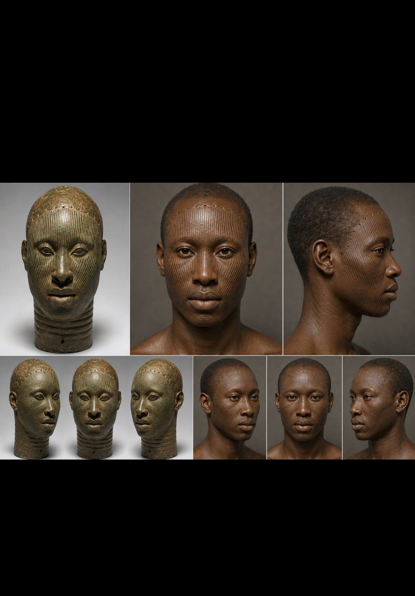 Godbodie12's tweet photo. Reconstruction of Yoruba ife statues narrow bridge noses are among west Africans not exclusive to horn africans head long #Yoruba #Ife #WestAfrica #Reconstruction https://t.co/8G4Ppg467Q
