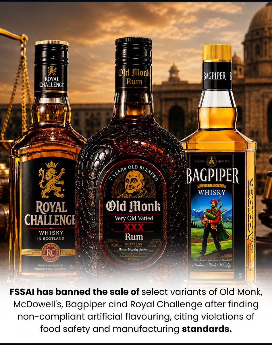 banna_mahi's tweet photo. भारत में शराब पिने वालो को बड़ा झटका 
Royal challenge, old monk , bagpiper को fssai ने बैन कर दिया है 

इनमें आर्टिफीसियल फ्लेवर ज़्यादा मिलाने के कारण ये फ़ैसला लिया गया है 

#godmorningthursday
#liqour #एथेनॉल #KashmirSolidarity #AIGirlEP6  FCRA SUSHAMA SWARAJ https://t.co/q8JQcmSCri