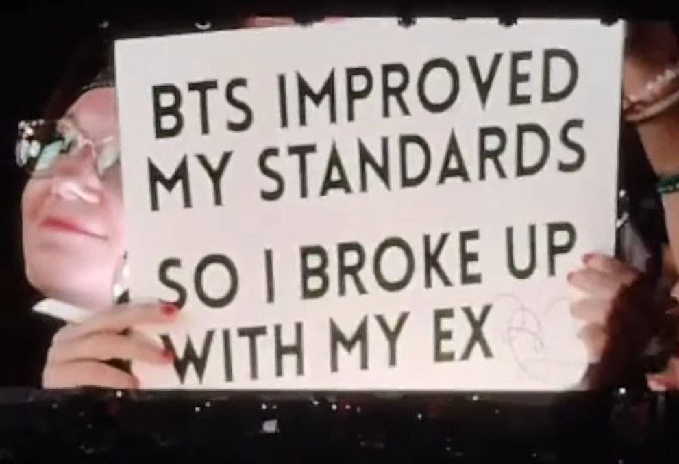 Yoon_kookie97's tweet photo. “BTS improved my standards so I broke up with my EX” 

HELP 😭😭 https://t.co/sZaDpg9gkK