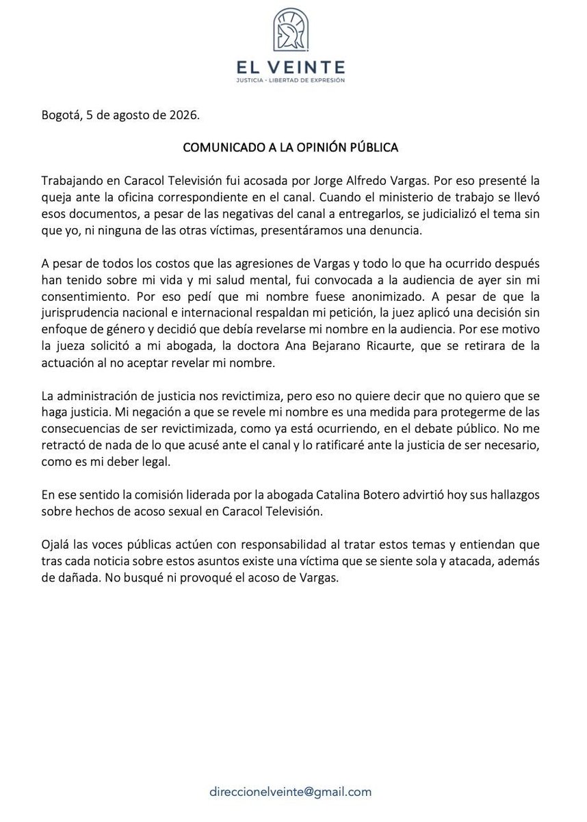 UltimaHoraCR's tweet photo. #Judicial | Una de las denunciantes que siguen el proceso contra Jorge Alfredo Vargas por presunto acoso sexual se pronuncia: "No me retracto de nada de lo que acusé", afirmó.

También dijo que fue convocada a la audiencia sin su consentimiento.

https://t.co/vwS5QSGs2p https://t.co/UWsgggA42f