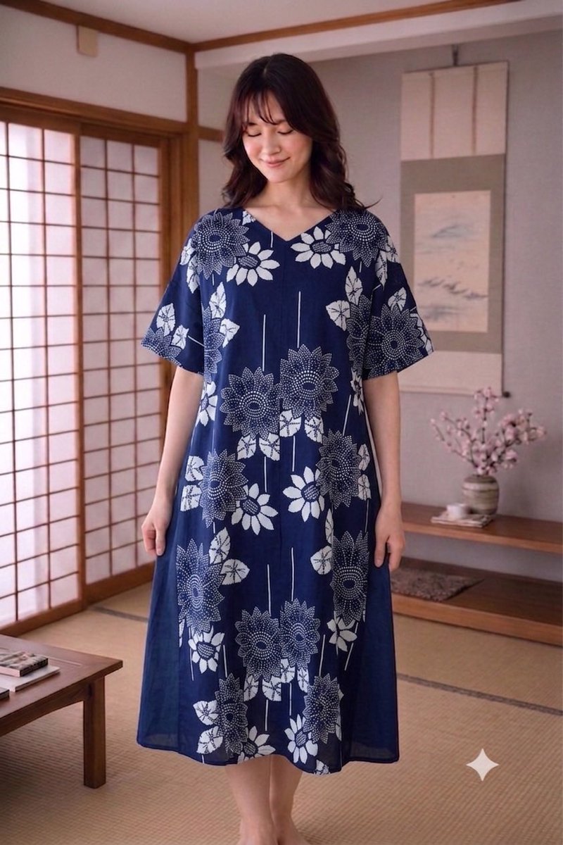 kimonokaede's tweet photo. どちらも、再販です！

浴衣の反物から、ワンピースを仕立てました✨

大���好評いただいています🎵

お祭りはもちろん、部屋着や、旅先のお供にも、おすすめです✨ https://t.co/DPBn7TqAai