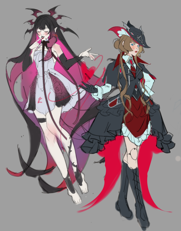 Hoshi_sama2's tweet photo. Sandrone’s blood is modified to be IRRESISTIBLE and Columbina isn’t exactly known for resisting temptation  
🦇#sandbina 🌙 https://t.co/vUm02xqY6U