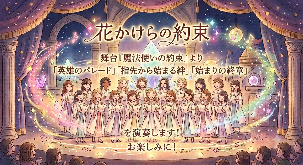 promise_chorus's tweet photo. ︎🌟東京サブカル合唱祭︎に出演します🌟
2026年9月5日(土) (いよいよ1ヶ月後！)
📍大田区民プラザ 大ホール
12:30開場／13:00開演

入場予約の受付▶https://t.co/Pia0aGF1Fw https://t.co/hQXyumqzOX