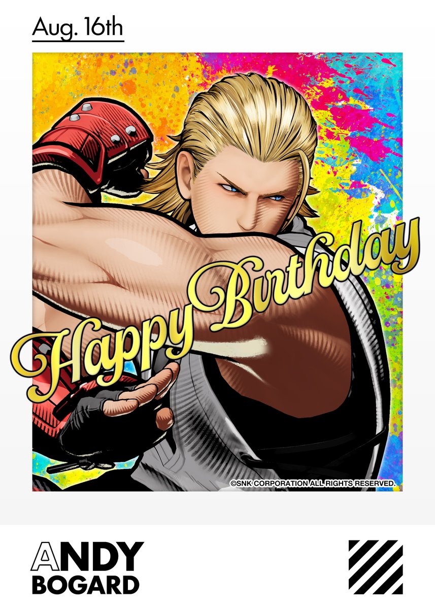 KOFstudio_jp's tweet photo. ＼\🌟 HAPPY BIRTHDAY 🌟/／

【8月16日】は アンディ・ボガード の誕生日！
あなたのお祝いメッセージ、ぜひ届けてね💐 https://t.co/w2M1Lkw3G9