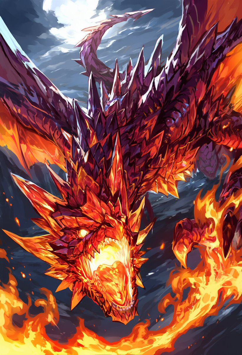sasurai_aisub's tweet photo. 今日のドラゴン / Today's Dragon         
                               
赫怒の燃焼龍 / Raging Burned Dragon https://t.co/W6cS8Yl5JT