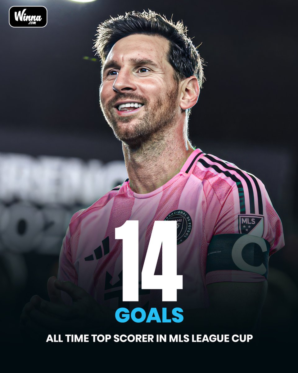 WinnaFC's tweet photo. 🚨 BREAKING: Lionel Messi is now the all-time leading goalscorer in MLS Leagues Cup history. 🤯🐐 https://t.co/KV4shGM9Ku