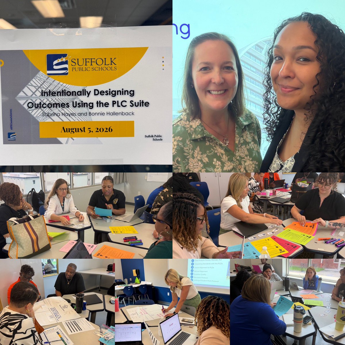 Sabrina_Hayes20's tweet photo. Excited to kick off the school year by presenting alongside Bonnie Hallenback at the SPS Administrative Retreat! We shared how intentional PLC protocols can help teams make decisions that move student learning forward. Ready for a great year! #SPSCreatesAchievers https://t.co/a2G5ktdd8t