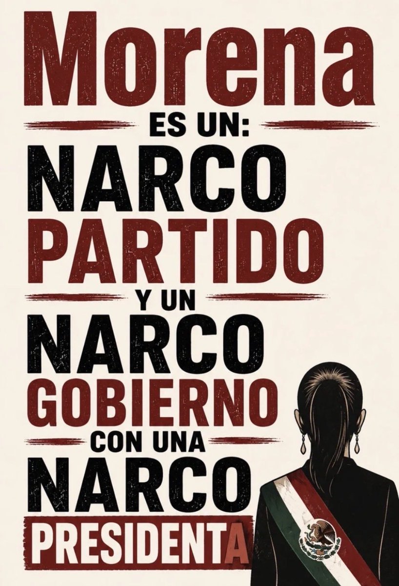 RobertoSecunda's tweet photo. @PartidoMorenaMx #narcopartido #NarcoRégimen #NarcoPolíticos #NarcoPresirvientaEspuriaClaudia #GobiernoDeMierda https://t.co/PpRnvK1DZ6