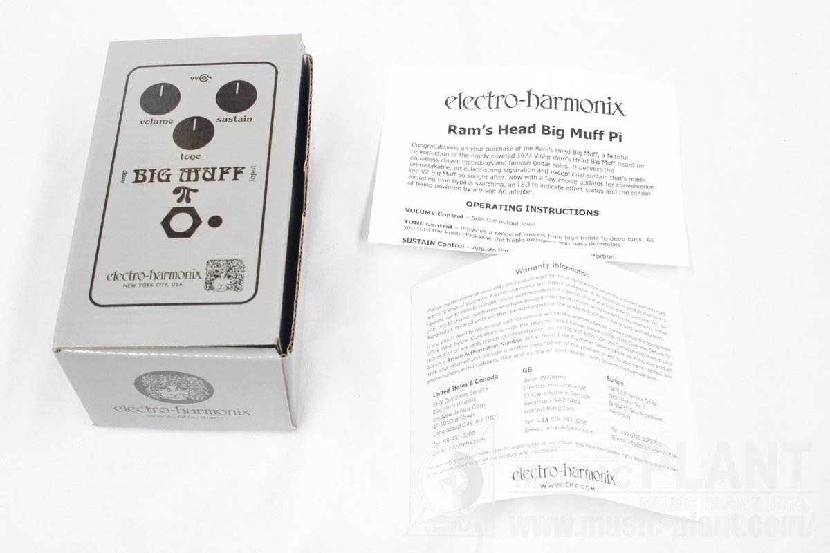 musicplant's tweet photo. 【土浦店】新着情報!
electro-harmonix Ram's Head Big Muff Pi 中古にて入荷!
1973年製の紫ペイントのRam’s Head Big Muffを忠実に再現した1台!
税込価格¥ 14,300-
https://t.co/bHWoS8tcBu
#MP新着 #electroharmonix #BigMuff #ラムズヘッド #エレハモ #エフェクター #中古楽器 #茨城 #土浦 https://t.co/ZUdlkUxFDT