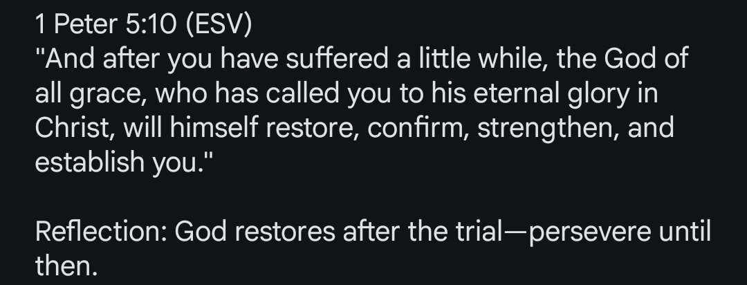 tenndergast's tweet photo. Today is the 16th day of my month of Perseverance. This was the verse selected for today back when it looked like restoration back to full AGR was still improbable even that short time ago:

God is Good. Good night y'all. https://t.co/knJv6e7MmA