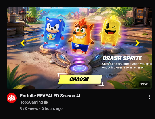 BoredKyo's tweet photo. I know it's just Top5Gaming being ai slop as usual, but I WOULD be down for Sprites staying if there's just a buuuunch of gaming themed ones, collecting them would be way better if they weren't just generic little shits 😭 https://t.co/yhr2Ksr953