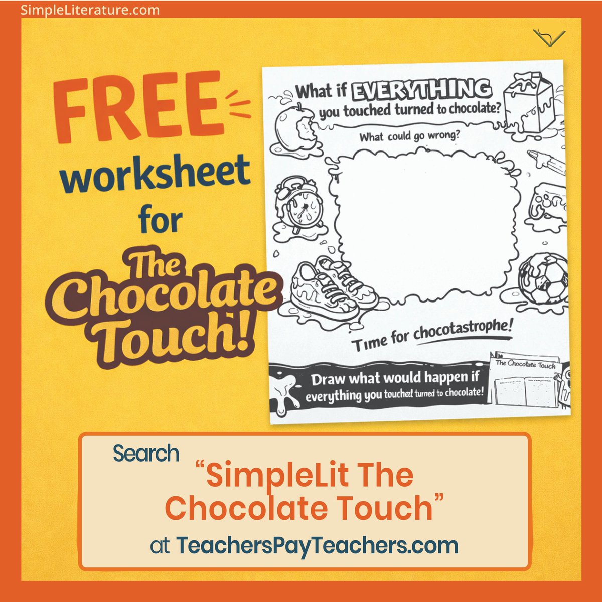 simple_lit's tweet photo. Get this worksheet and more for Chapters 1 and 2 of The Chocolate Touch by Patrick Skene Catling for free. Search "SimpleLit The Chocolate Touch" at https://t.co/qHvyktPGgv. https://t.co/c2tqngsqfW