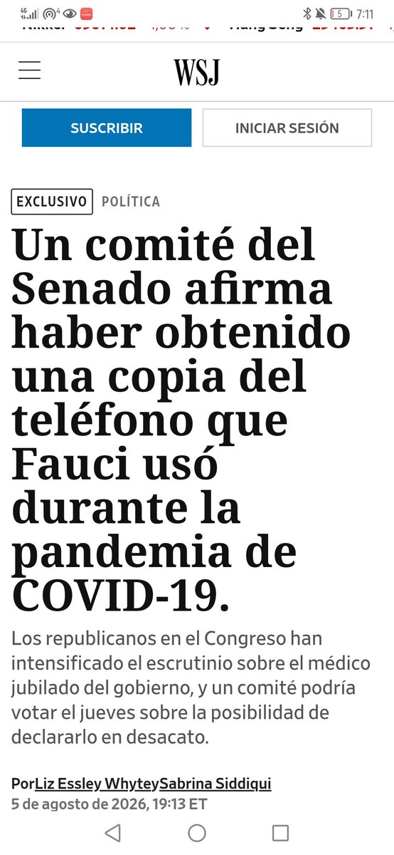 DoctoraPrego's tweet photo. Confiscado el iPhone gubernamental de Anthony Fauci en el marco de una nueva investigación criminal en su contra. 

El Senado ha recibido una copia del iPhone transferida por el Departamento de Salud (HHS) al subcomité, como parte de la documentación solicitada en su investigación.  

Esta entrega se produce cuando el subcomité prepara una votación para decidir si recomienda que se declare a Fauci en desacato al Congreso tras su negativa a responder preguntas en una audiencia, amparándose en la Quinta Enmienda. 

Existe por separado, una investigación del FBI sobre Fauci y la recuperación de dispositivos que usó durante la pandemia; el director del FBI, Kash Patel, quien ha hablado de un “avance” por la localización de esos teléfonos. El FBI está investigando aspectos relacionados con los orígenes de la pandemia y las decisiones y comunicaciones de Fauci como director del NIAID, incluyendo la financiación de investigaciones, la gestión de la información sobre el “lab leak” y posibles ocultaciones o engaños al público. El FBI puede estar evaluando si hubo conductas delictivas (por ejemplo, obstrucción, falsedad, mala gestión de fondos, etc.). Pero es una investigación distinta de la entrega del iPhone a la investigación del subcomité senatorial. 

Por otra parte, varios estados (p. ej., Luisiana, Alabama, Florida) han anunciado que están llevando a cabo  investigaciones propias para valorar posibles delitos estatales derivados de la actuación de Fauci, según declaraciones de fiscales generales.