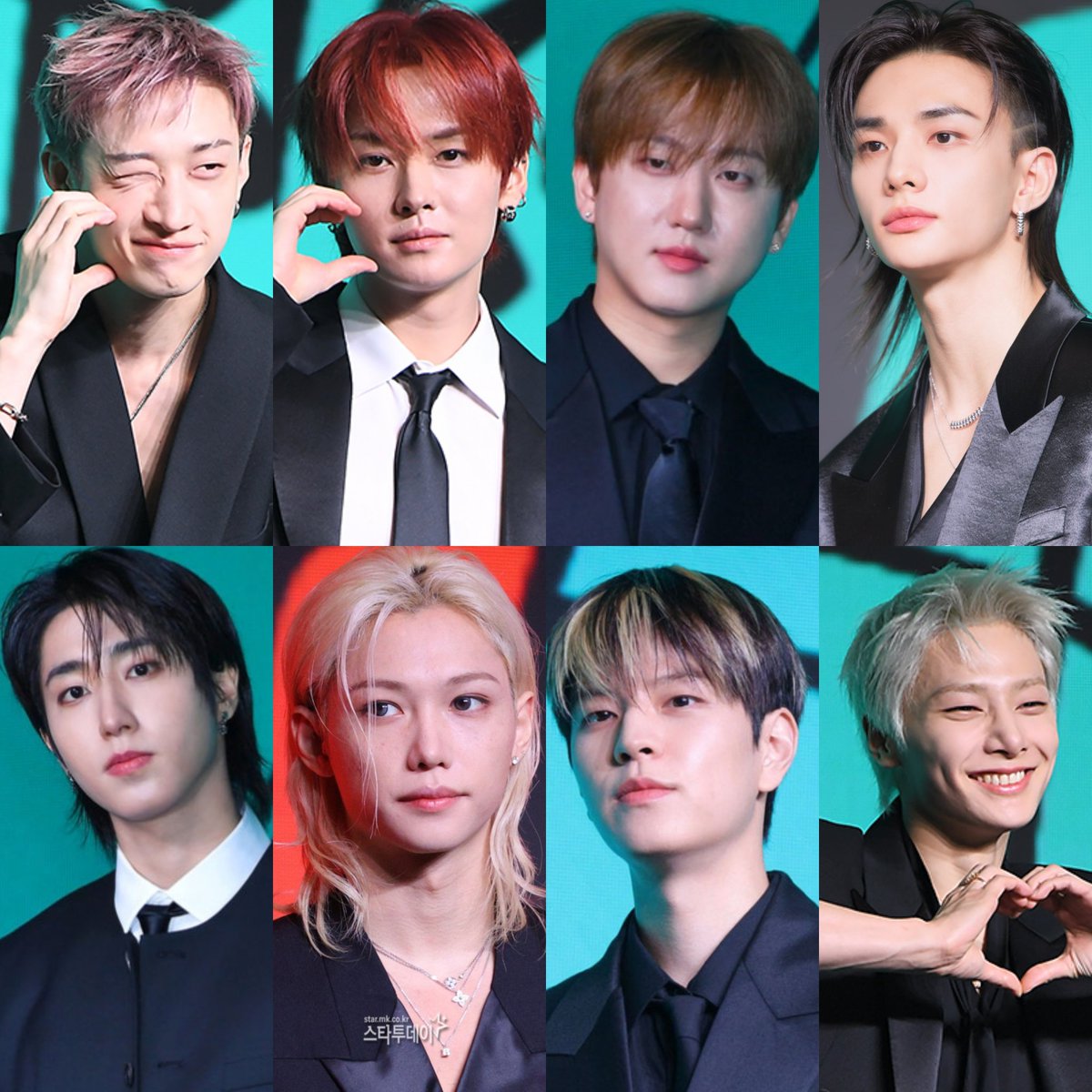 staysday6's tweet photo. skz for the this&amp;that press conference today 🩵 https://t.co/3vGRy6XNYH