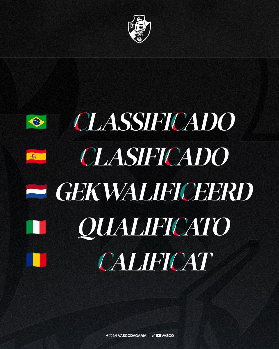 VascodaGama's tweet photo. É assim que se escreve ©️LASSIFICADO em diferentes idiomas 🤪💢

#VascoDaGama https://t.co/LyrPVX2KDW