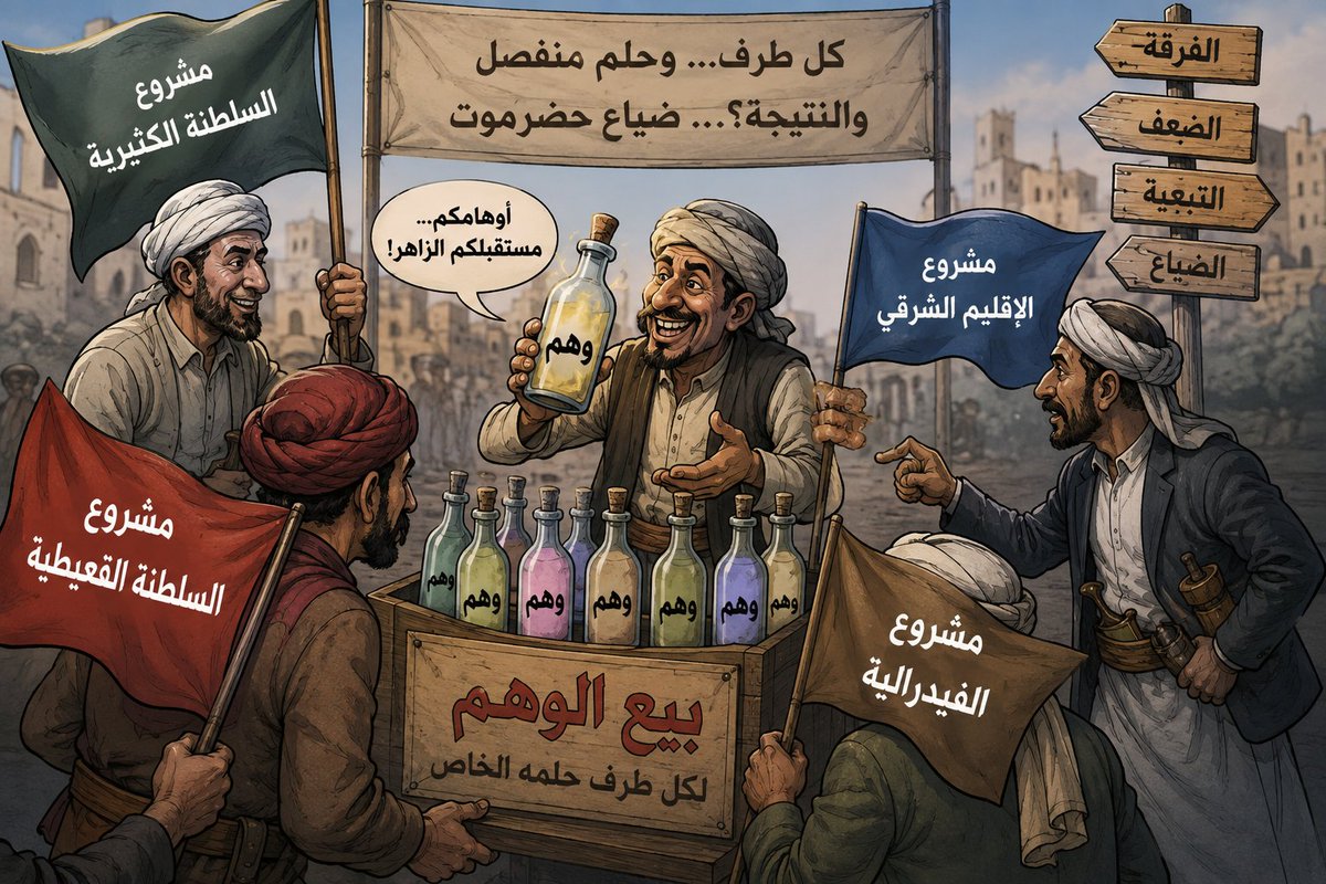 omar2012ali's tweet photo. حضرموت محافظة واحدة... ولن تُقسَّم

حضرموت كانت وستبقى محافظة واحدة، وكل مشروع يسعى إلى تقسيمها أو إعادة إنتاج انقسامات الماضي لن يخدم إلا الخلاف وإضعاف أهلها.

السلطنة الكثيرية والسلطنة القعيطية أصبحتا جزءًا من التاريخ، ولا يمكن بناء الحاضر على استدعاء كيانات انتهى دورها. أما بيع الأوهام وإحياء مشاريع التقسيم، فلن يصنع مستقبلًا لأحد.

ونقول لمن يراهن على بث الفرقة: نحن أقرب إليكم من حبل الوريد، وندرك ما يُحاك، لكن مصلحة حضرموت ووحدة أهلها ستظل فوق كل اعتبار.
