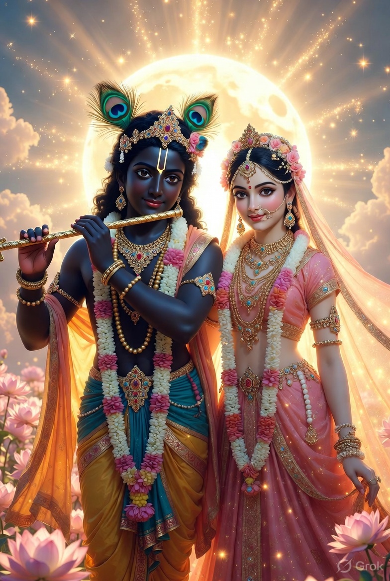 GauravD85675938's tweet photo. के
राधा रानी मन मोहिनि, कृष्ण चन्द्र मनभावन।
ब्रज में दोनों खेलें रास, प्रेम भरी रस-धार।
मुरली की धुन सुन राधा, नृत्य करें थिरक थिरक।
कृष्ण राधा संग मिलकर, बनें एक प्रेम-स्वरूप।

वृन्दावन की कुंज-गली, झूम रहे दोनों संग।
प्रेम की गाथा गावें नित, भक्त हृदये आनन्द।
राधा-कृष्ण की जोड़ी प्यारी, जगत में सबसे न्यारी।
हर पल रहें एक दूसरे के, प्रेम अटल, अनन्य।

जय श्री कृष्णा राधे राधे! 🙏
#GodMorningThursday
"सुषमा स्वराज"
#ReleaseInnocent
"Sant Samaj"