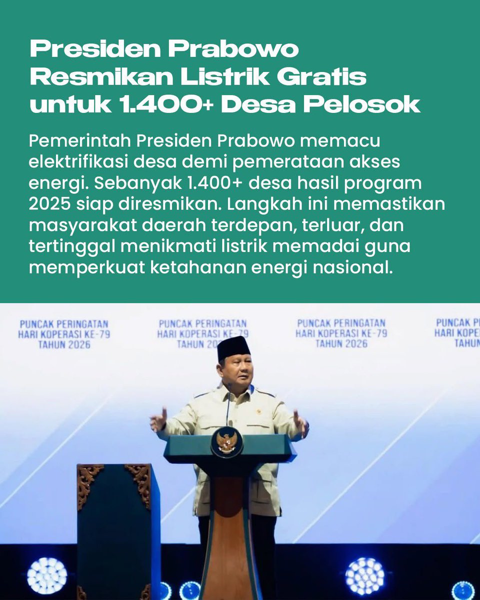 sweetsolar103's tweet photo. #KetahananEnergiNasional
Pemerataan Akses Listrik Pelosok secara resmi diresmikan oleh presdien dan menyasar ke 1400 desa pelosok https://t.co/SO49PWIAH0