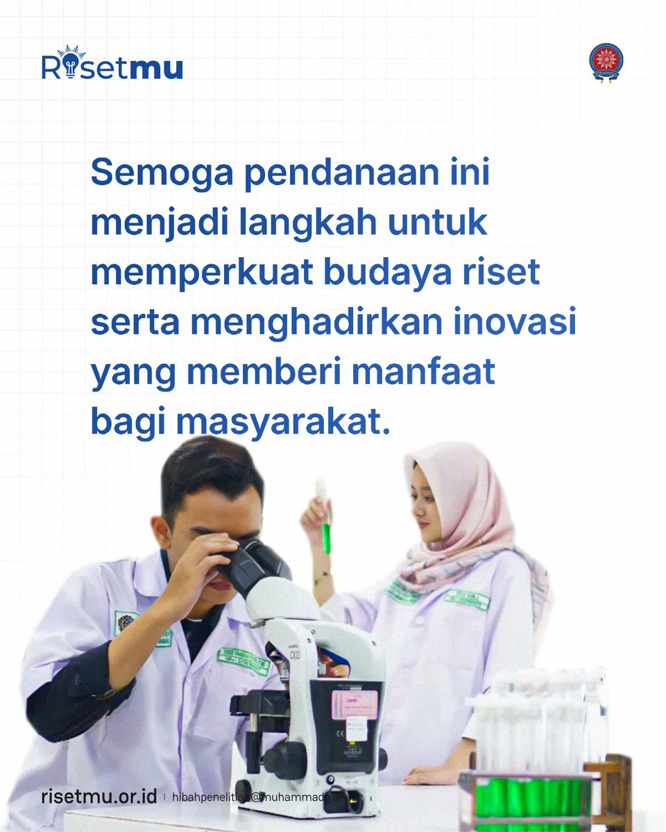 RisetMu's tweet photo. Selamat kepada empat PTMA yang berhasil memperoleh pendanaan RIIM Ekspedisi 2026! 🙌✨️

Capaian ini menjadi bagian dari upaya memperkuat budaya riset dan mendorong lahirnya penelitian yang memberi kontribusi bagi pengembangan ilmu pengetahuan dan kemajuan masyarakat. https://t.co/d9cxjtxTav