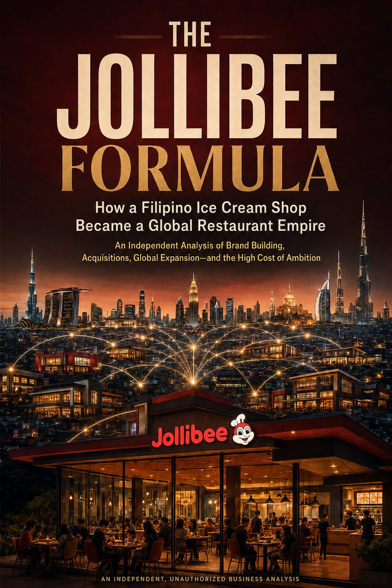fastcasualops's tweet photo. How did a small Filipino ice cream shop become a global restaurant empire? The Jollibee Formulainvestigates the brands, acquisitions, operating systems, triumphs, and costly missteps behind that transformation across 51 revealing chapters. https://t.co/xlFeIGmWV3 https://t.co/MiDSFttv4C